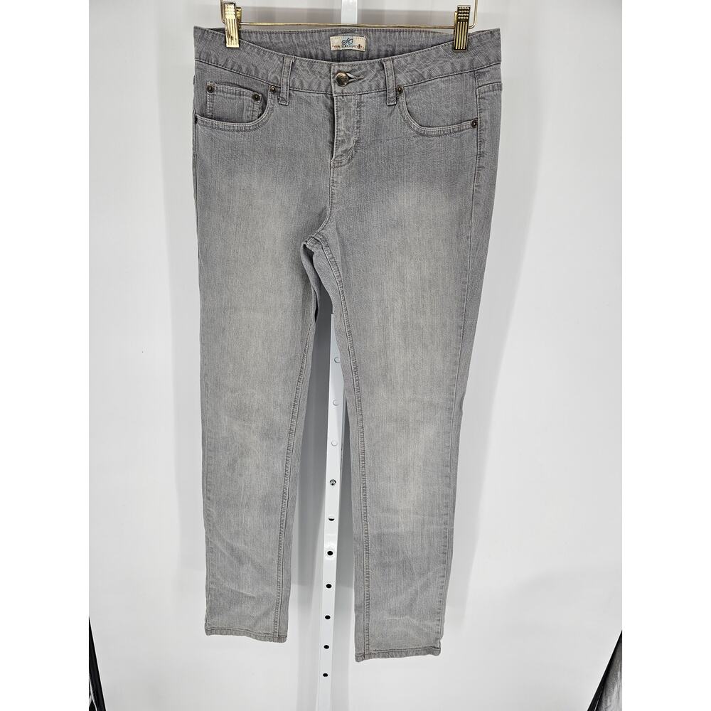 So Women's Grey Mid Rise Wide Straight Leg Cotton Jeans Size 11 Average